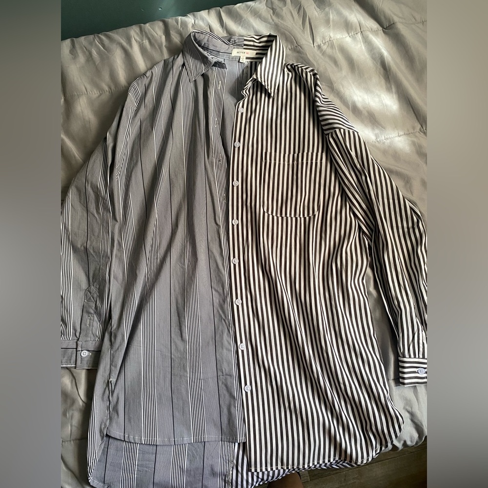 Striped button up dress